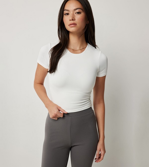 Contour Crew Neck Crop T-Shirt