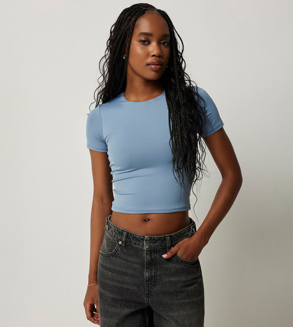 Contour Crew Neck Crop T-Shirt