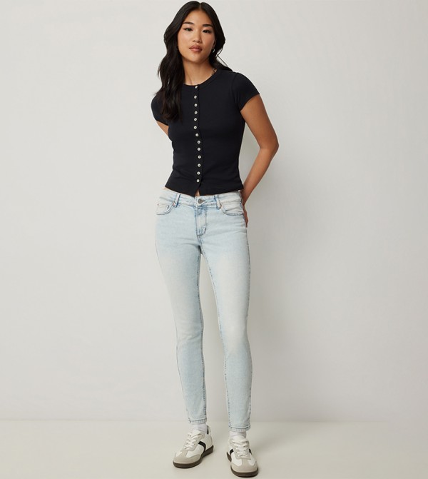 Faded Mid Rise Jeggings