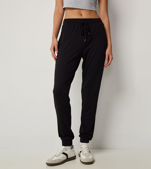 Solid Drawstring Waist Joggers