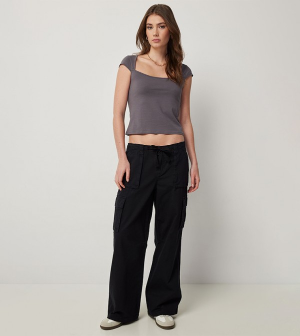 Slouchy Straight Fit Cargo Pants
