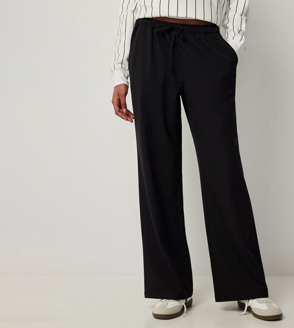 Solid Drawstring Waist Sweatpants