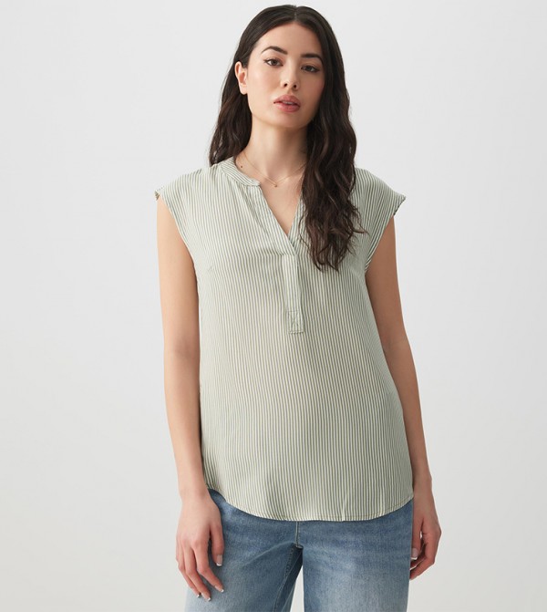 Striped V-Neck Top
