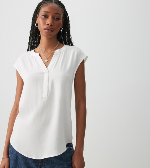 Solid V-Neck Top