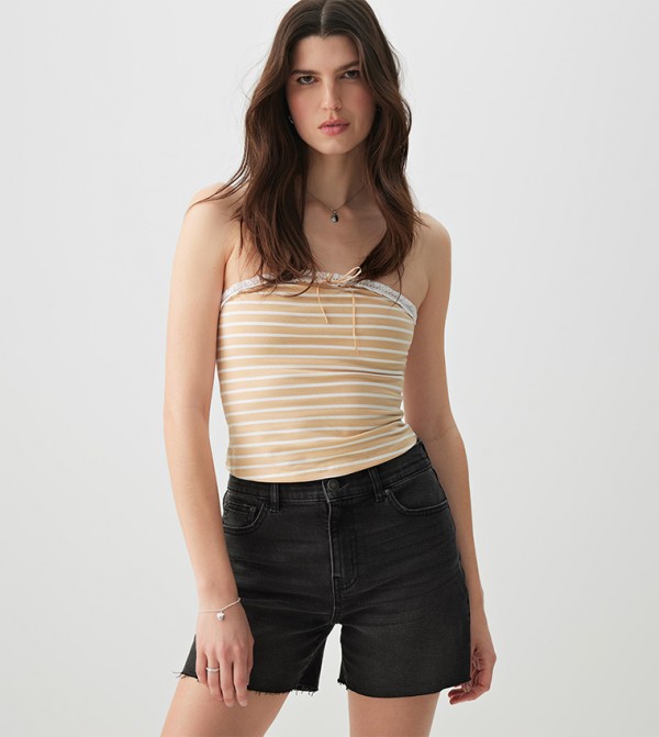 Striped Tube Top with Bow
