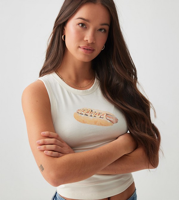 Printed Crop Tank Top