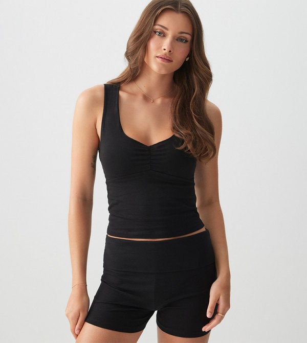 Ruched Sleeveless Top
