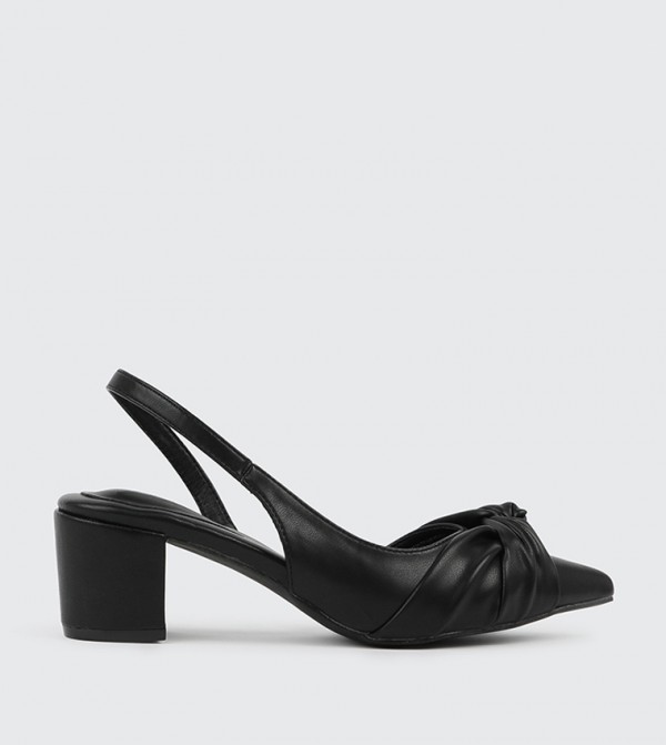 Pleated Detail Slingback Pumps