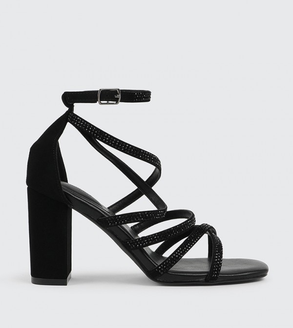 Embellished Strappy D'Orsay Heel Sandals