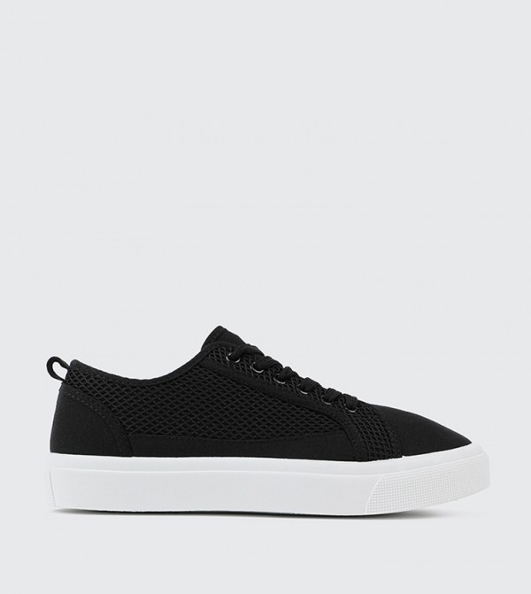 Textured Lace-Up Sneakers