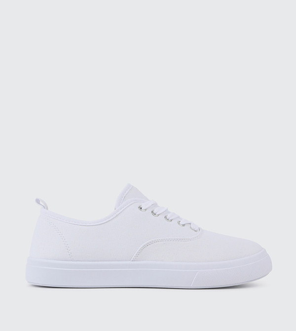 Solid Low-Top Canvas Sneakers