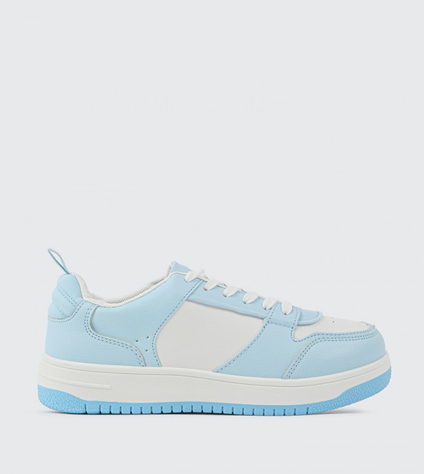 Color Block Low-Top Court Sneakers