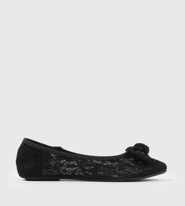 Bow Detail Lace Ballerinas
