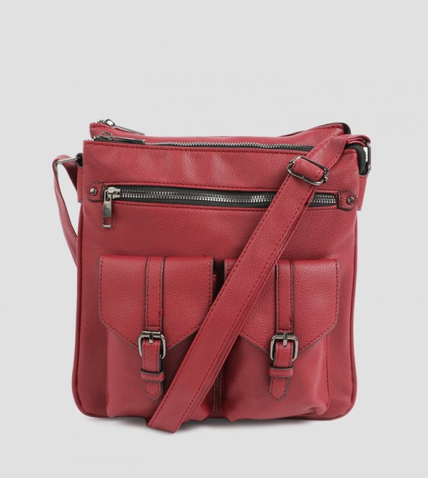 Textured Zippered Crossbody Bag