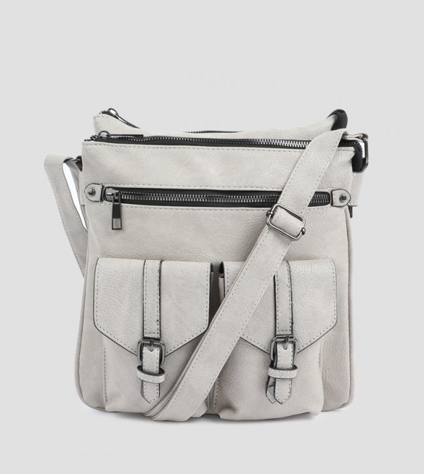 Textured Zippered Crossbody Bag