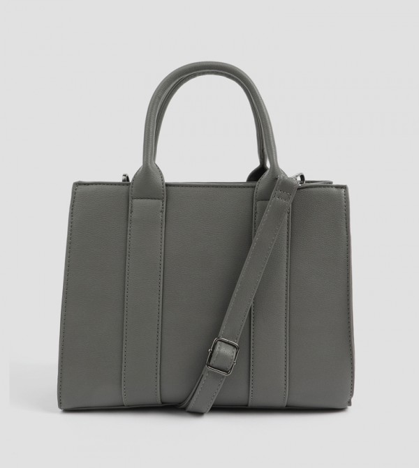Textured Zippered Tote Bag