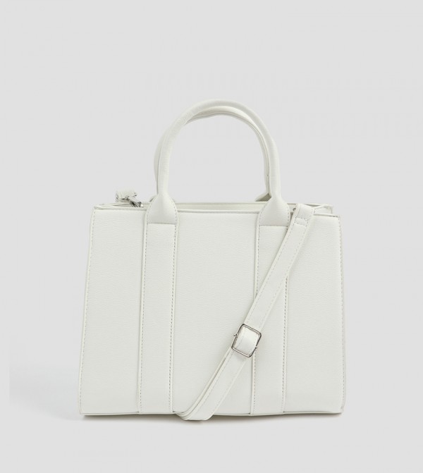 Textured Zippered Tote Bag