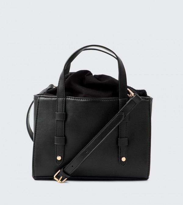 Solid Drawstring Closure Mini Tote Bag