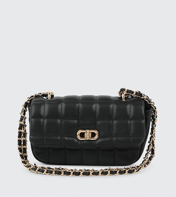 Quilted Twist Lock Shoulder Bag