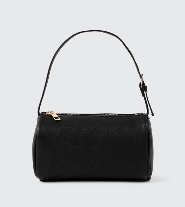 Solid Barrel Shoulder Bag