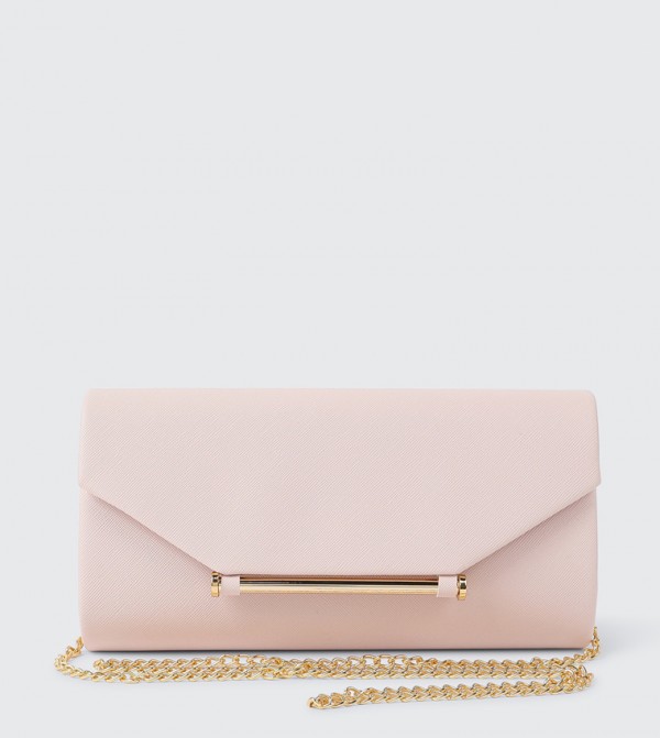 Metal Trim Clutch Bag