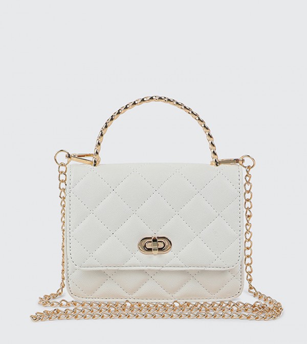 Quilted Twist Lock Crossbody Bag