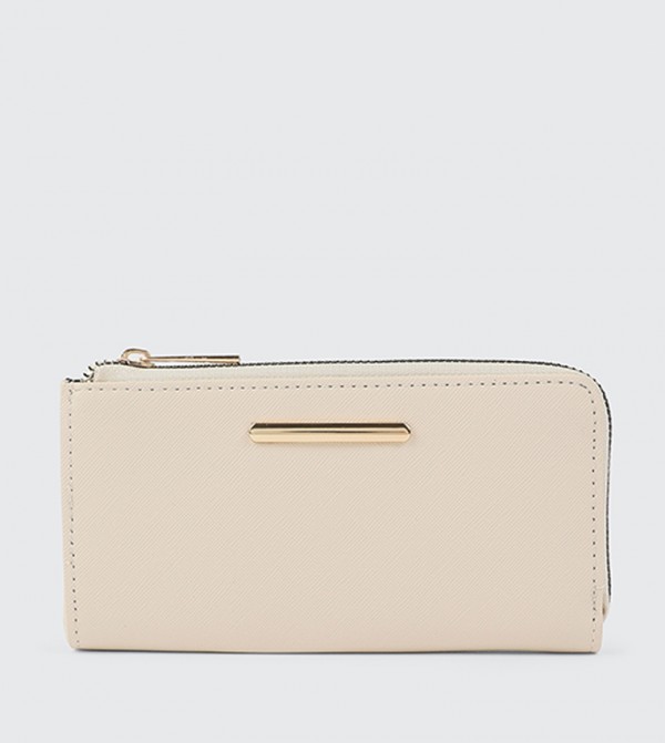 Textured Faux Leather Zip-Around Wallet