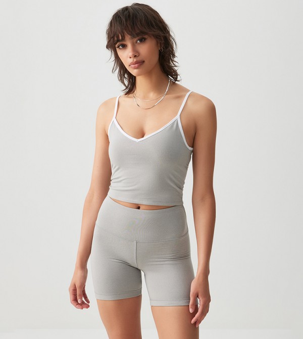 Contrast Trim Strappy Crop Top