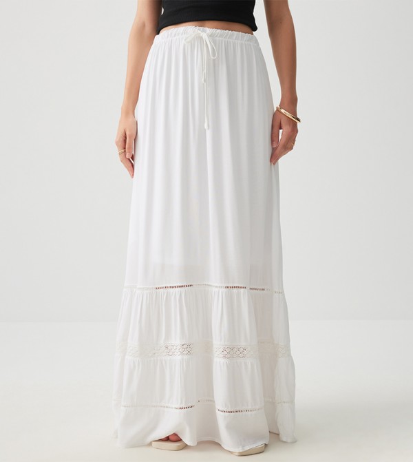 High Waist Tiered Maxi Skirt