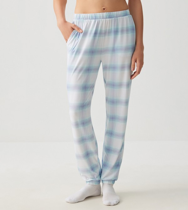 Plaid Elastic Waist Pyjama Pants