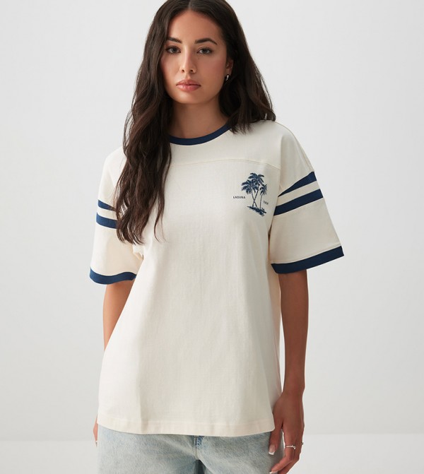 Printed Short Sleeves Oversized T-Shirt