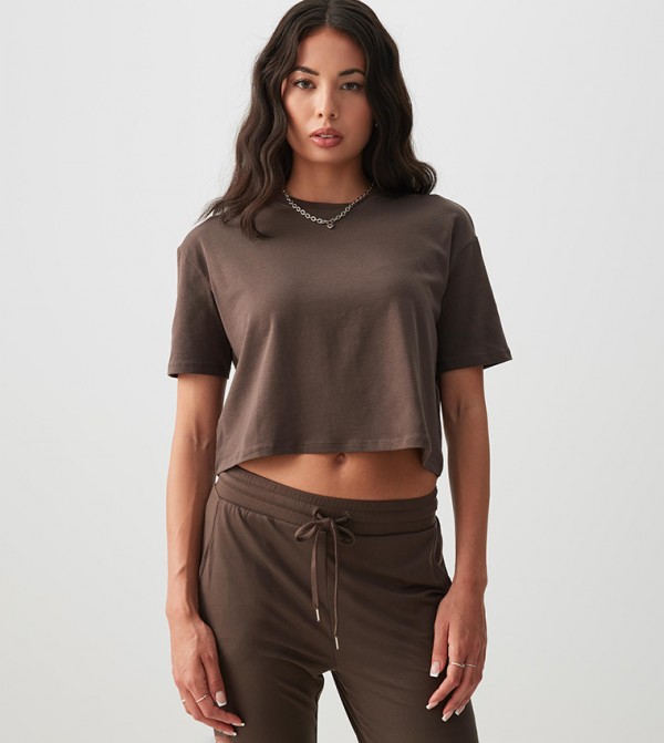 Solid Short Sleeves Boxy T-Shirt