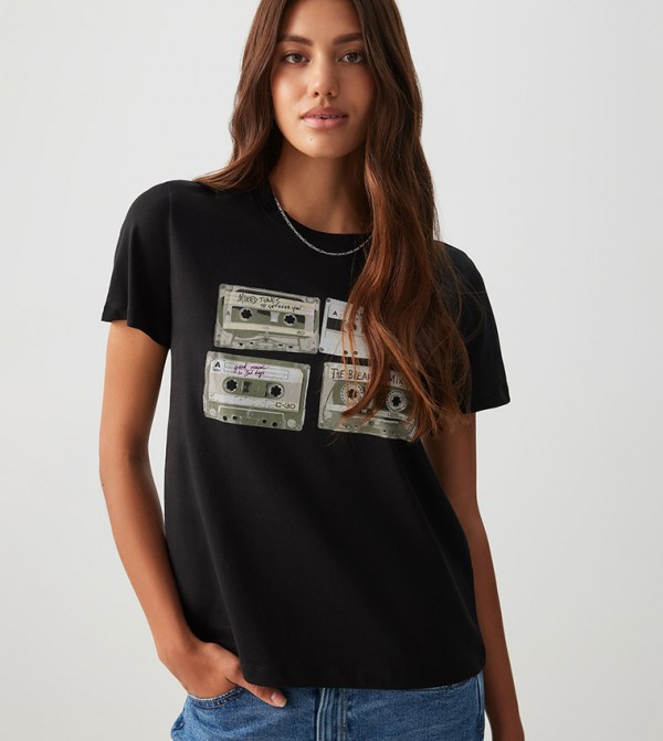 Printed Short Sleeves Casual T-Shirt