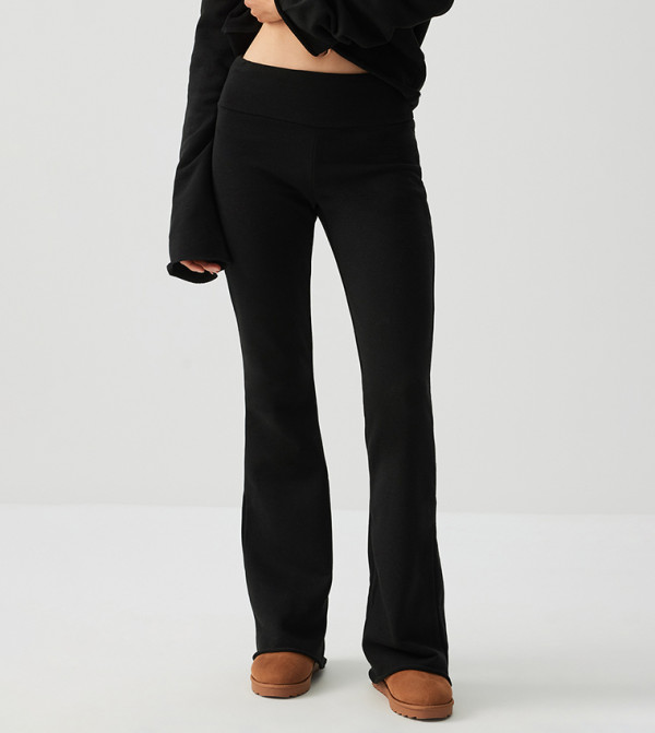 High-Rise French Terry Flared Pants