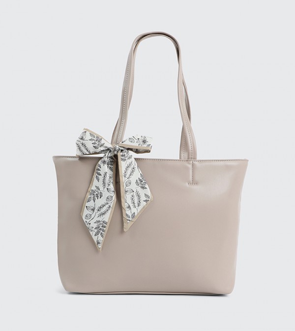 Scarf Detail Tote Bag