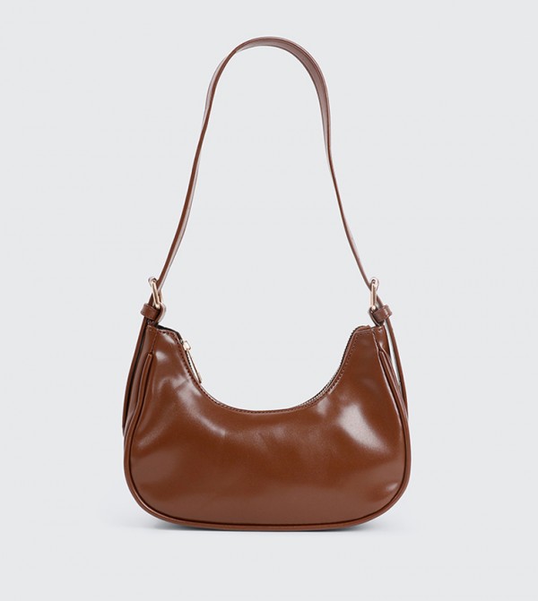 Textured Faux Leather Shoulder Bag