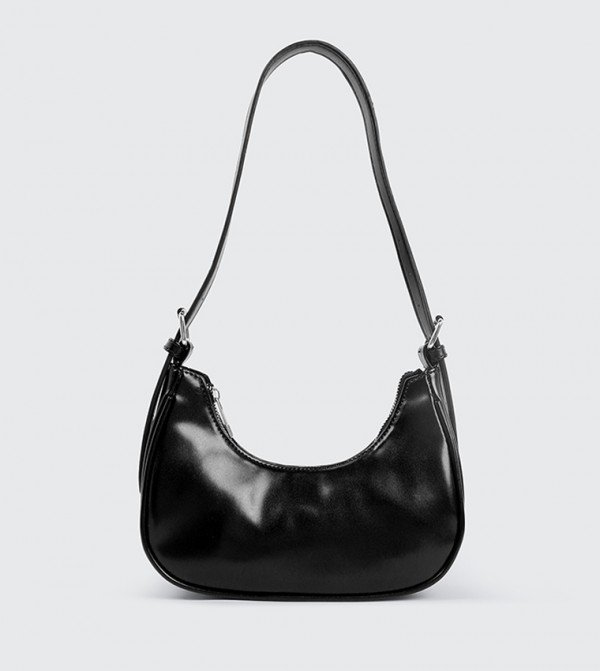 Textured Faux Leather Shoulder Bag