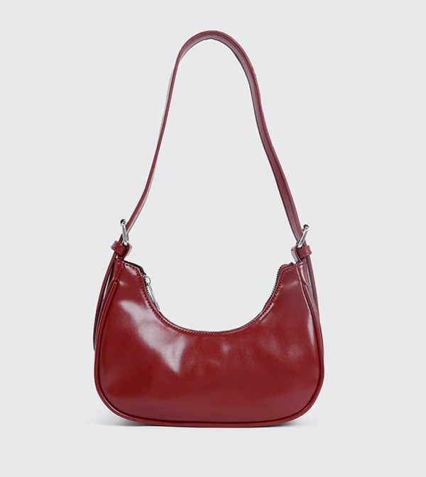 Textured Faux Leather Shoulder Bag
