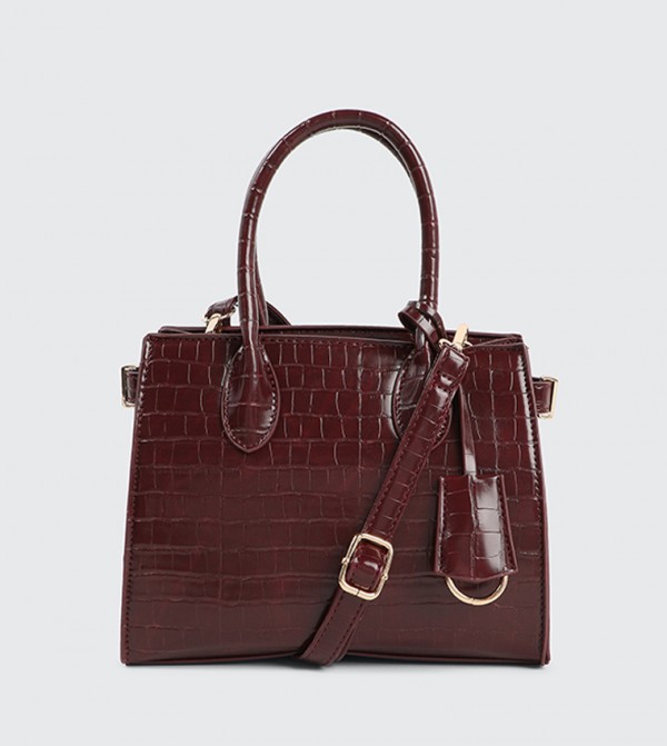 Textured Mini Tote Bag with Keychain