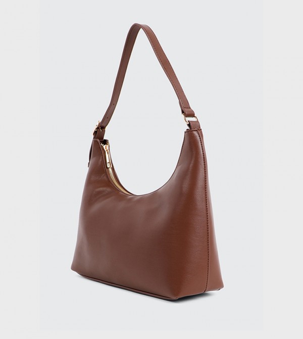 Textured Faux Leather Shoulder Bag
