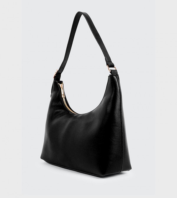 Textured Faux Leather Shoulder Bag