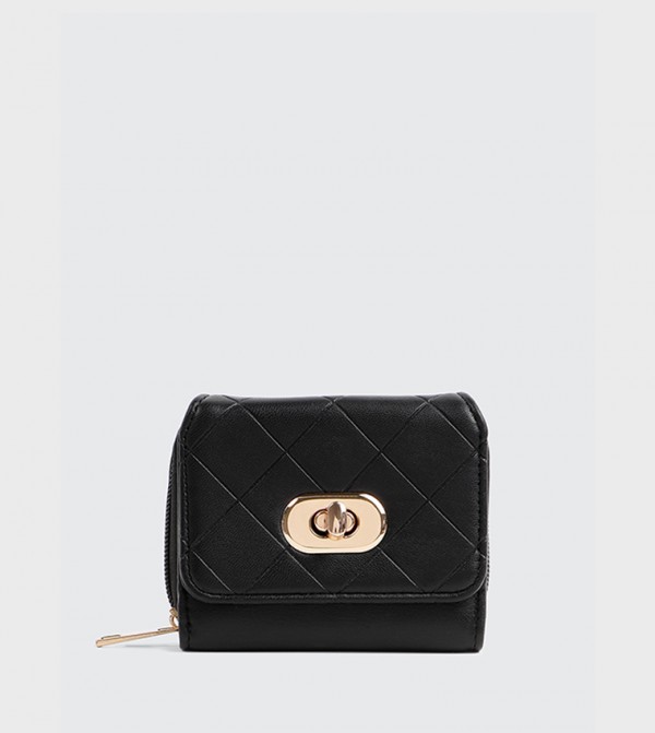 Quilted Twist Lock Mini Wallet