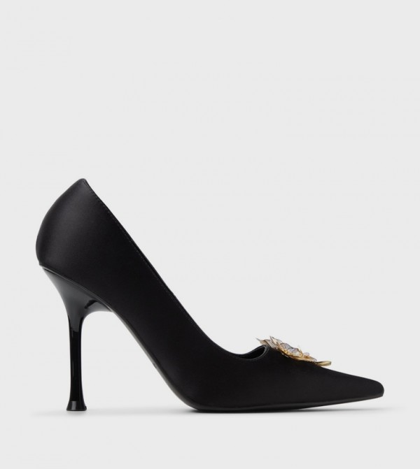 ARIIES Appliqued Pointed Toe Pumps