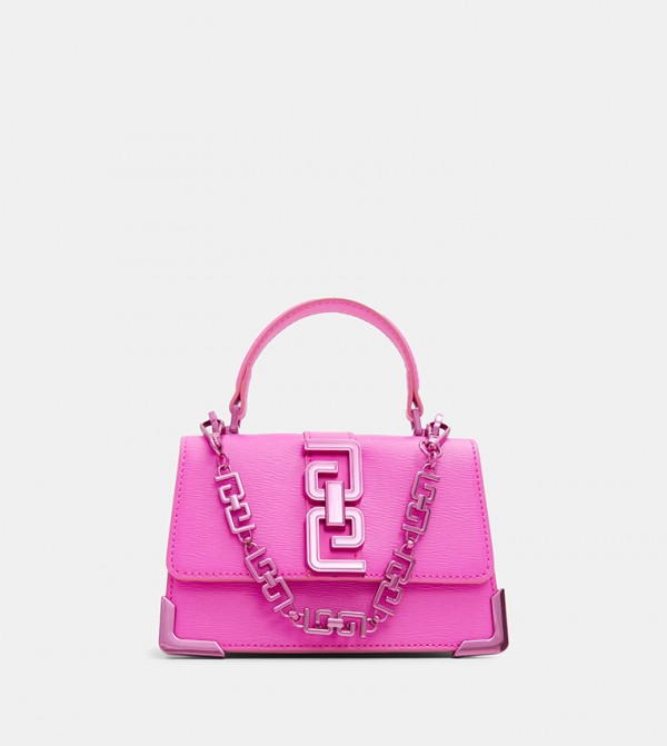 AUSSEY Textured Chain Detail Top Handle Bag