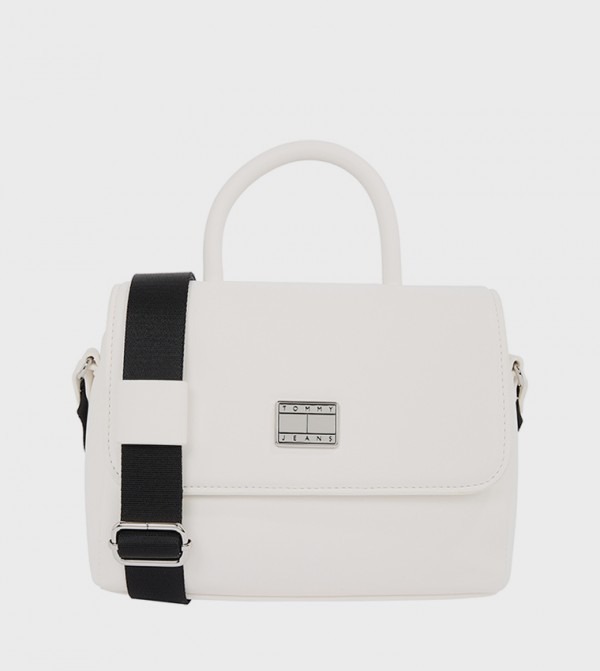 Flag Detail Top Handle Bag