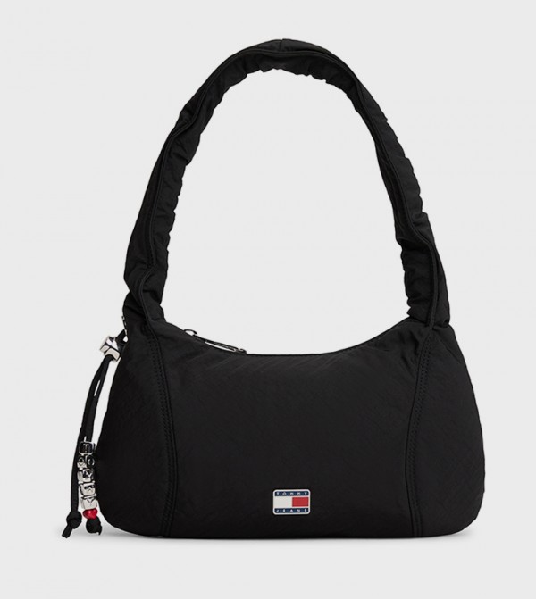 Logo Detail Zippered Shoulder Bag