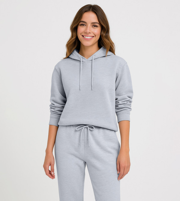 Solid Cotton Fleece Hoodie