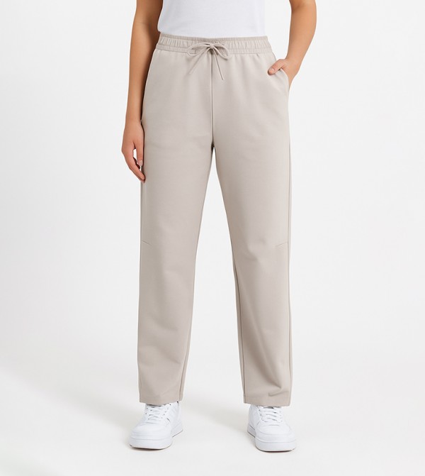 Solid Drawstring Waist CVC Interlock Sweatpants