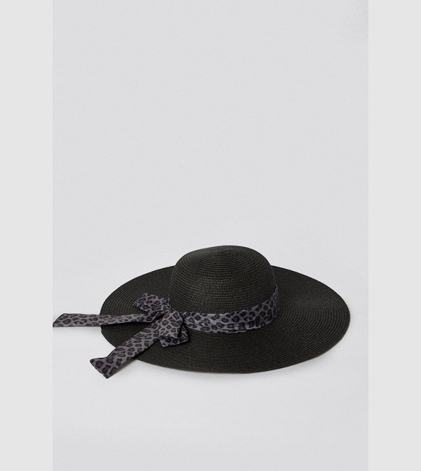 Buy Warehouse Scarf Detail Straw Hat In Black 6thStreet Kuwait