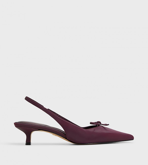 AZIZZA Bow Detail Slingback Pumps